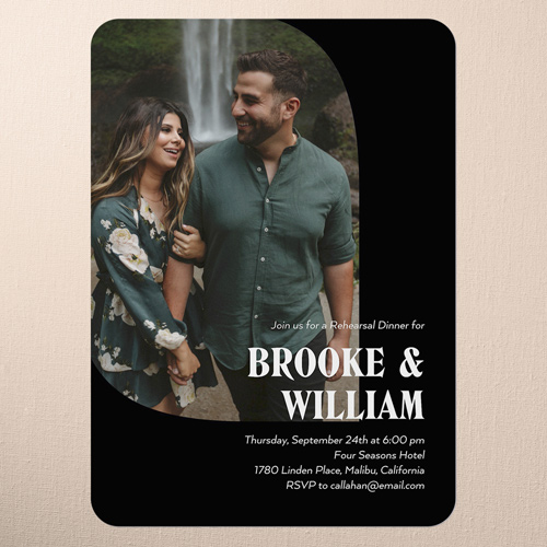 Modern Cutout Rehearsal Dinner Invitation, White, 5x7 Flat, Matte, Signature Smooth Cardstock, Rounded