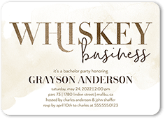 whiskey business bachelor party invitation