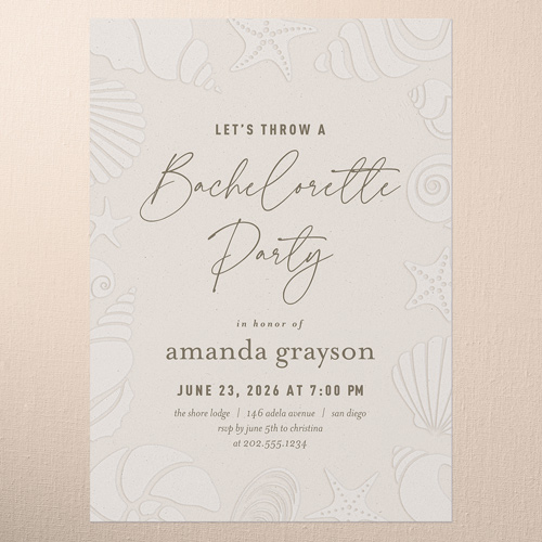 Seasonal Outline Bachelorette Party Invitation, Pink, 5x7 Flat, Pearl Shimmer Cardstock, Square