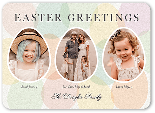 Watercolor Regards Easter Card, White, 5x7 Flat, Standard Smooth Cardstock, Rounded, White