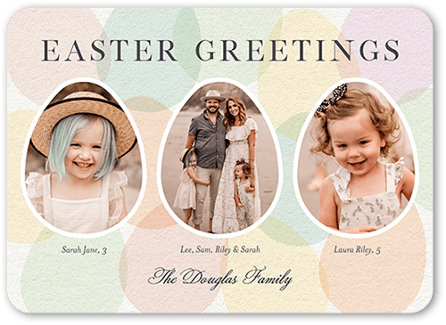 Watercolor Regards Easter Card, White, 5x7 Flat, Standard Smooth Cardstock, Rounded