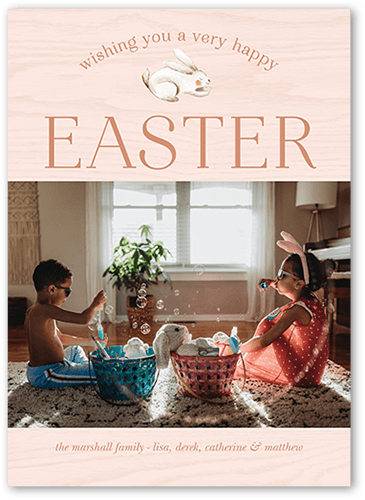 Happy Hare Easter Card, Beige, 5x7 Flat, Matte, Signature Smooth Cardstock, Square