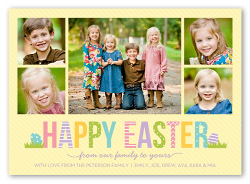 Ornate Eggs Easter Card, Yellow, White, Matte, Signature Smooth Cardstock, Square