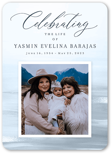 Serene Harmony Sympathy Card, Blue, 5x7 Flat, Matte, Signature Smooth Cardstock, Rounded, Heaven