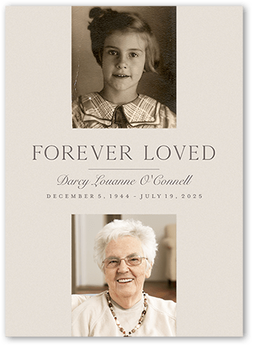 Forever Loved Sympathy Card, Grey, 5x7, Standard Smooth Cardstock, Square