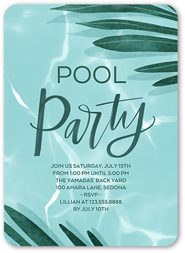 Cool Pool Party Summer Invitation, Rounded Corners