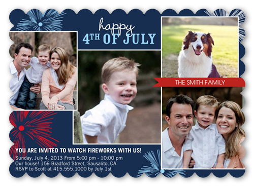 Bring Fourth Memories Summer Invitation, Blue, Matte, Signature Smooth Cardstock, Scallop