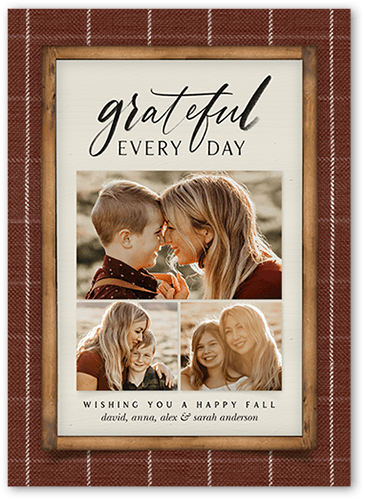 Grateful Everyday Fall Greeting, Brown, 5x7 Flat, Matte, Signature Smooth Cardstock, Square