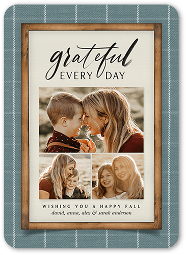 Grateful Everyday Fall Greeting, Grey, 5x7 Flat, 100% Recycled Cardstock ?, Rounded