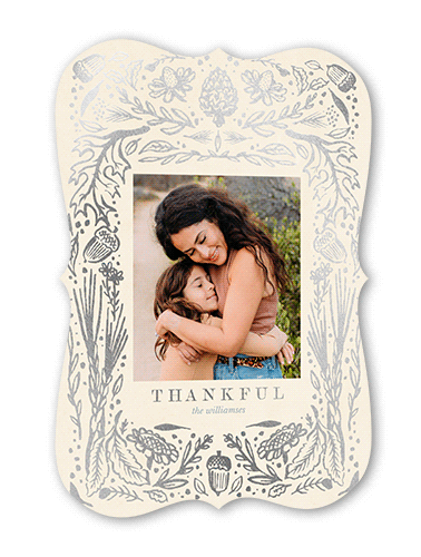 Gorgeous Fall Frame Fall Greeting, Beige, Silver Foil, 5x7 Flat, Matte, Signature Smooth Cardstock, Bracket