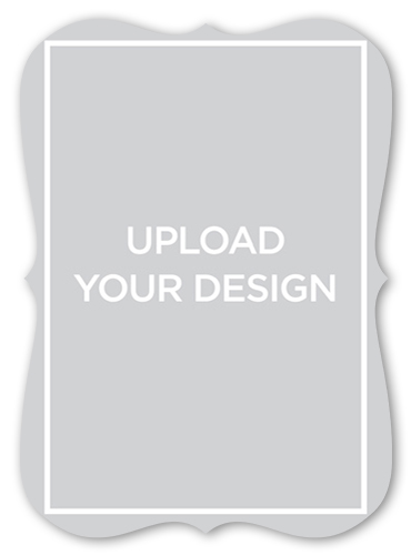 Upload Your Own Design Christmas Card, White, White, Pearl Shimmer Cardstock, Bracket
