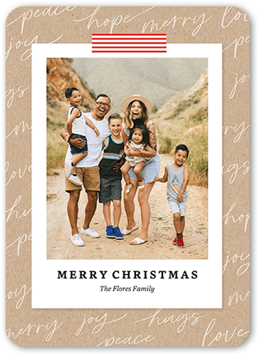 Christmas Snapshot Christmas Card, White, 5x7, Christmas, Pearl Shimmer Cardstock, Rounded