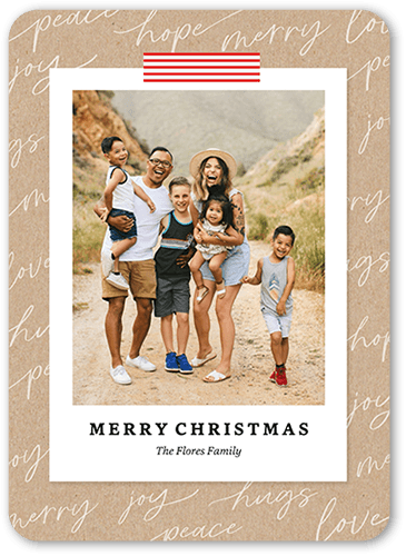 Christmas Snapshot Christmas Card, White, 5x7 Flat, Christmas, Matte, Signature Smooth Cardstock, Rounded