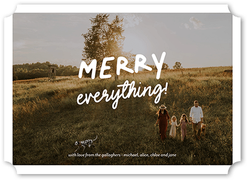 Merry Note Christmas Card, White, 5x7 Flat, Christmas, Matte, Signature Smooth Cardstock, Ticket