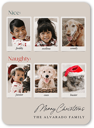 Sorted Pictures Christmas Card, Beige, 5x7, Christmas, Pearl Shimmer Cardstock, Rounded