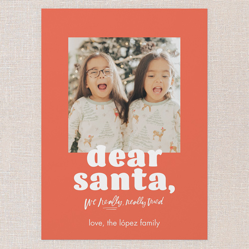 Dear Santa Magic Christmas Card, Red, 5x7 Flat, Christmas, Standard Smooth Cardstock, Square