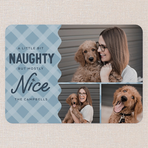 Mostly Nice Christmas Card, Blue, 5x7 Flat, Christmas, Standard Smooth Cardstock, Rounded