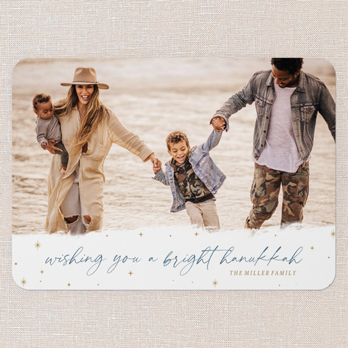 Wrapped In Light Hanukkah Card, White, 5x7 Flat, Hanukkah, Pearl Shimmer Cardstock, Rounded, White