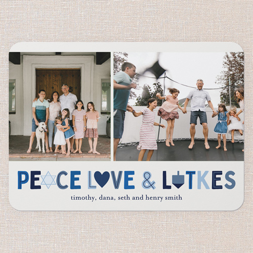 Latke Wishes Hanukkah Card, White, 5x7 Flat, Hanukkah, Matte, Signature Smooth Cardstock, Rounded, White