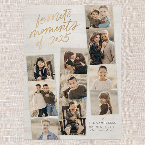 Best Moments Collage New Year's Card, White, 5x7 Flat, New Year, Standard Smooth Cardstock, Square, White