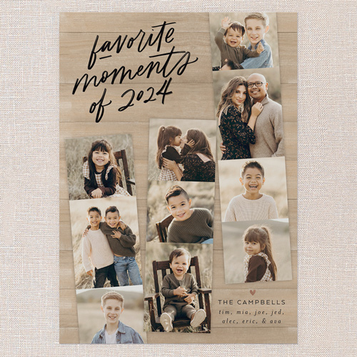 Best Moments Collage New Year's Card, Beige, 5x7 Flat, New Year, Pearl Shimmer Cardstock, Square