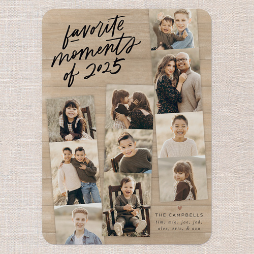 Best Moments Collage New Year's Card, Beige, 5x7 Flat, New Year, Standard Smooth Cardstock, Rounded, Sand