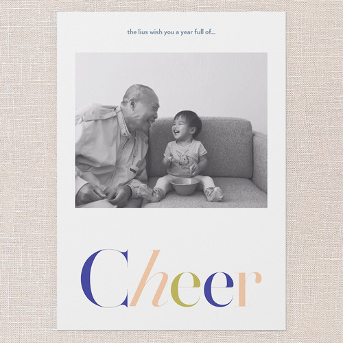 Tilted Greeting New Year's Card, White, 5x7 Flat, New Year, Standard Smooth Cardstock, Square, White