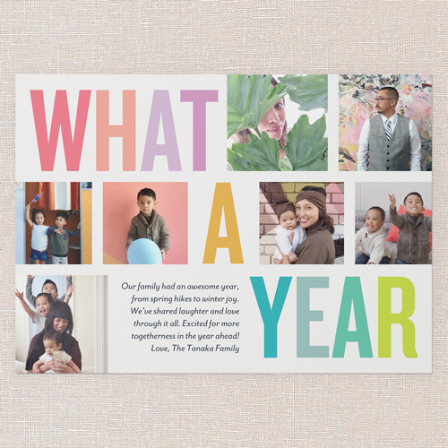 Colorful Memories Montage New Year's Card, Grey, 5x7 Flat, New Year, Standard Smooth Cardstock, Square