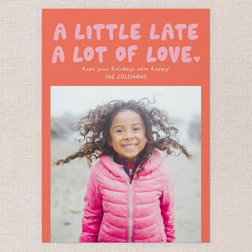 Little Late New Year's Card, Orange, 5x7 Flat, New Year, Pearl Shimmer Cardstock, Square, Blaze