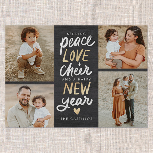 Peaceful Perfection New Year's Card, Black, 5x7 Flat, New Year, Standard Smooth Cardstock, Square, Black