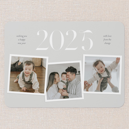 Essential Excitement New Year's Card, Grey, 5x7 Flat, New Year, 100% Recycled Cardstock , Rounded