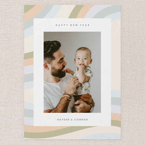 Vivid Waves New Year's Card, Blue, 5x7 Flat, New Year, Standard Smooth Cardstock, Square, Blue