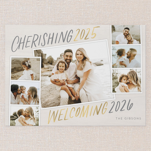 Welcoming Year New Year's Card, Beige, 5x7 Flat, New Year, Matte, Signature Smooth Cardstock, Square, Nude