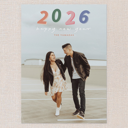 Vivid Yearbreak New Year's Card, Orange, 5x7 Flat, New Year, 100% Recycled Cardstock , Square, Blaze