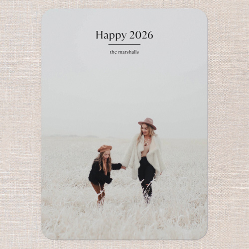 Pure Sentiment New Year's Card, Black, 5x7 Flat, New Year, Standard Smooth Cardstock, Rounded, Black