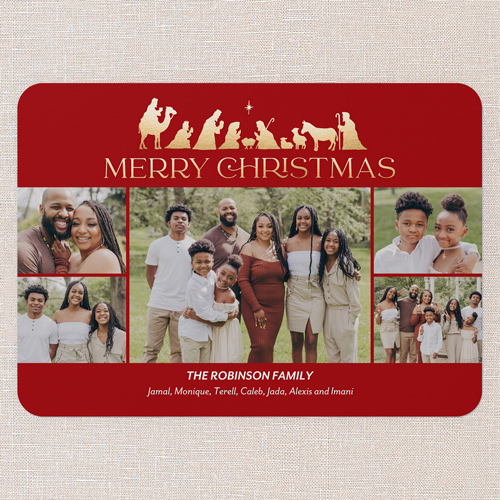 Noble Nativity Religious Christmas Card, Grey, 5x7 Flat, Christmas, Matte, Signature Smooth Cardstock, Rounded