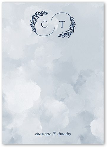 Reflective Rings Thank You Card, Blue, none, 5x7 Flat, Matte, Signature Smooth Cardstock, Square, Navy