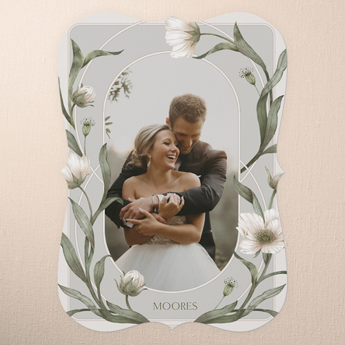 Enveloping Perennial Wedding Thank You Card, Gray, 5x7 Flat, Matte, Signature Smooth Cardstock, Bracket