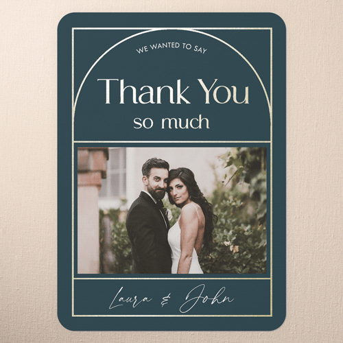 Stylish Blue Wedding Thank You Card