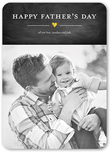 Classic Chalkboard Father's Day Card, Grey, Standard Smooth Cardstock, Rounded