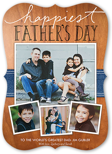 Happiest Handwritten Father's Day Card, Brown, Matte, Signature Smooth Cardstock, Bracket