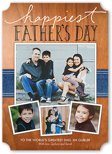 Happiest Handwritten Father's Day Card, Brown, Matte, Signature Smooth Cardstock, Ticket