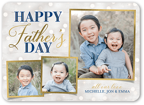 Elegant Gratitude Father's Day Card, Blue, 5x7 Flat, Matte, Signature Smooth Cardstock, Rounded