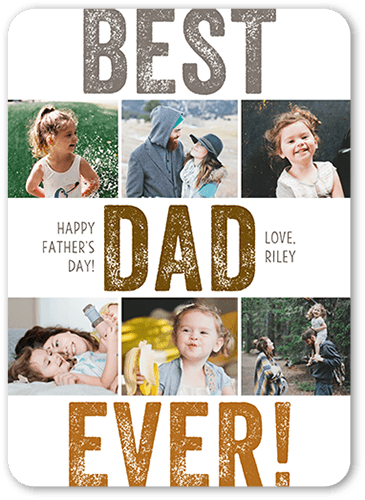 Best Dad Forever Father's Day Card, White, 5x7, Matte, Signature Smooth Cardstock, Rounded
