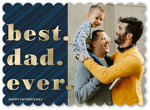 Greatest Dad Father's Day Card, Blue, 5x7, Pearl Shimmer Cardstock, Scallop