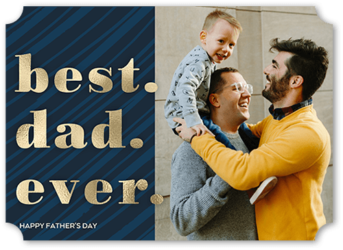 Greatest Dad Father's Day Card, Blue, 5x7 Flat, Pearl Shimmer Cardstock, Ticket