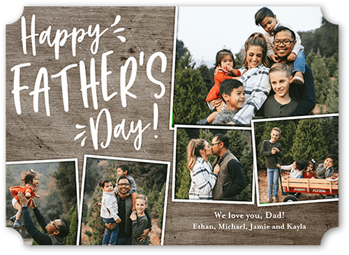 Joyful Rustic Father's Day Card, White, 5x7 Flat, Matte, Signature Smooth Cardstock, Ticket, White