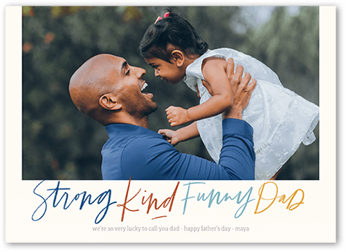Kind Words Dad Father's Day Card, White, 5x7 Flat, 100% Recycled Cardstock , Square