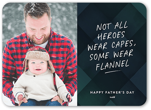 Flannel Hero Father's Day Card, Black, 5x7 Flat, Matte, Signature Smooth Cardstock, Rounded, Silhouette