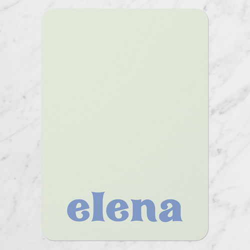 Simple Pastels Personal Stationery, Green, 5x7 Flat, Pearl Shimmer Cardstock, Rounded